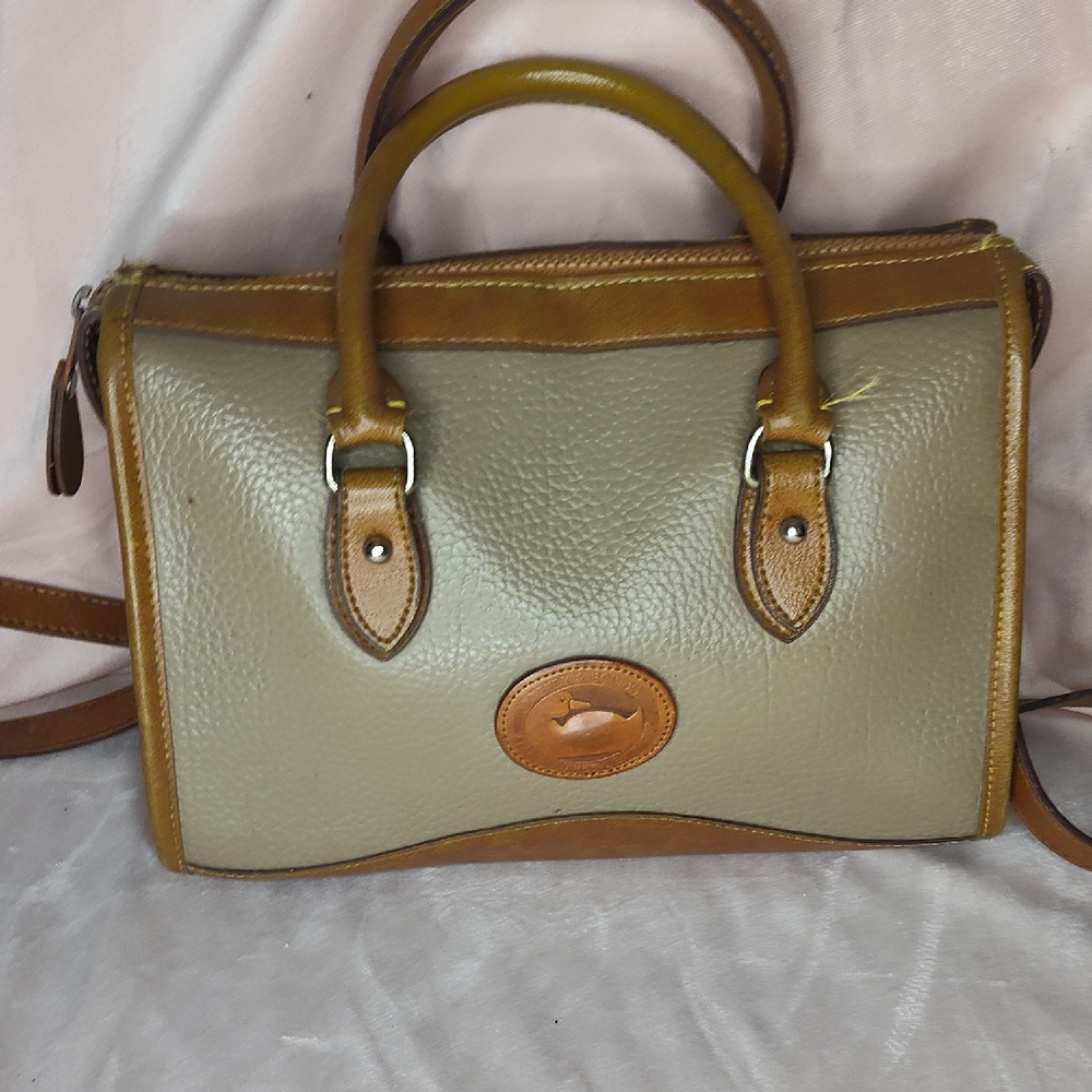 Elegant Brown and Tan Leather Satchel